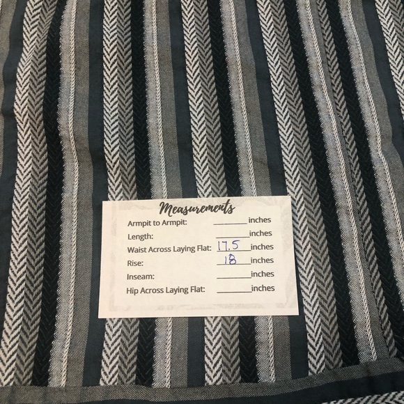 Loft Mini Skirt Monocratic Blue and Gray Stripes Lined - Picture 3 of 6